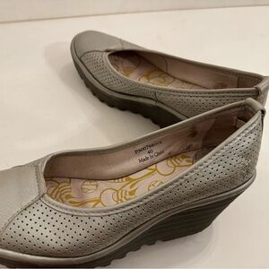 Women's Silver Fly Wedge Shoes